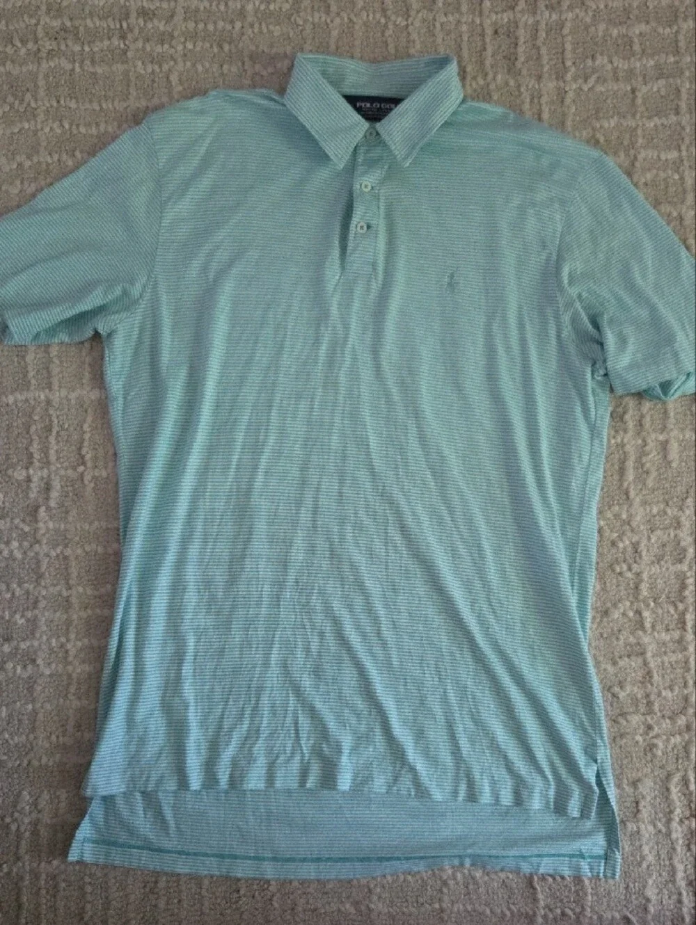 Polo Ralph Lauren Golf Striped 100% Pima Cotton Polo - Green/White, L